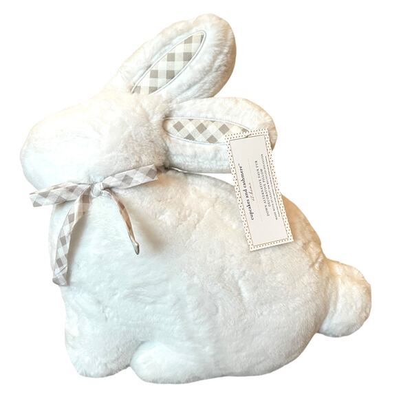 Cupcakes & Cashmere WHITE Bunny Rabbit Throw Pillow Easter Spring Farmhouse New - Picture 10 of 10